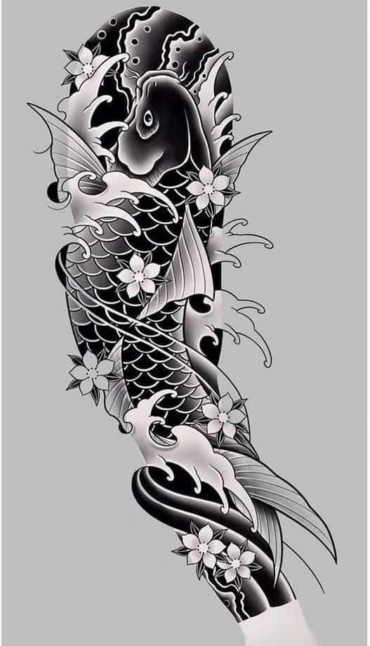 鯉魚紋身新設(shè)計(jì)，友情與陪伴的溫馨故事展